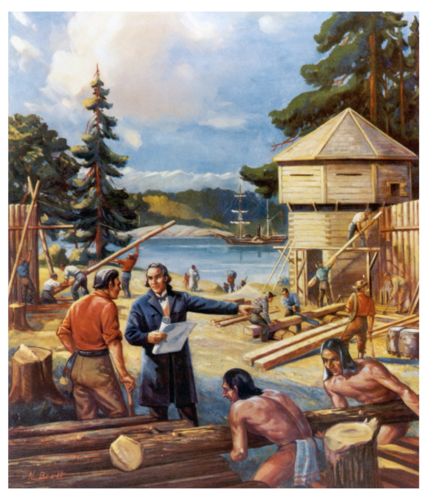 The founding of Fort Victoria - 1943 painting