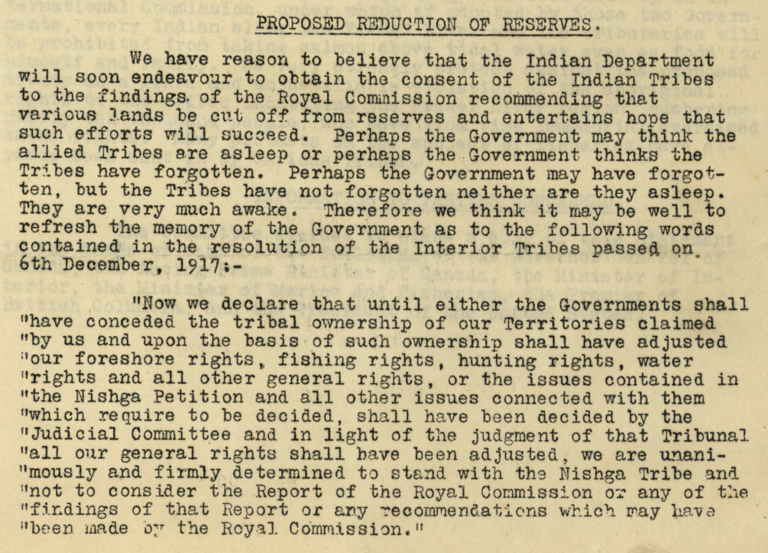 Excerpt from “STATEMENT OF THE COMMITTEE OF THE ALLIED TRIBES OF BRITISH COLUMBIA FOR THE GOVERNMENT OF CANADA.”