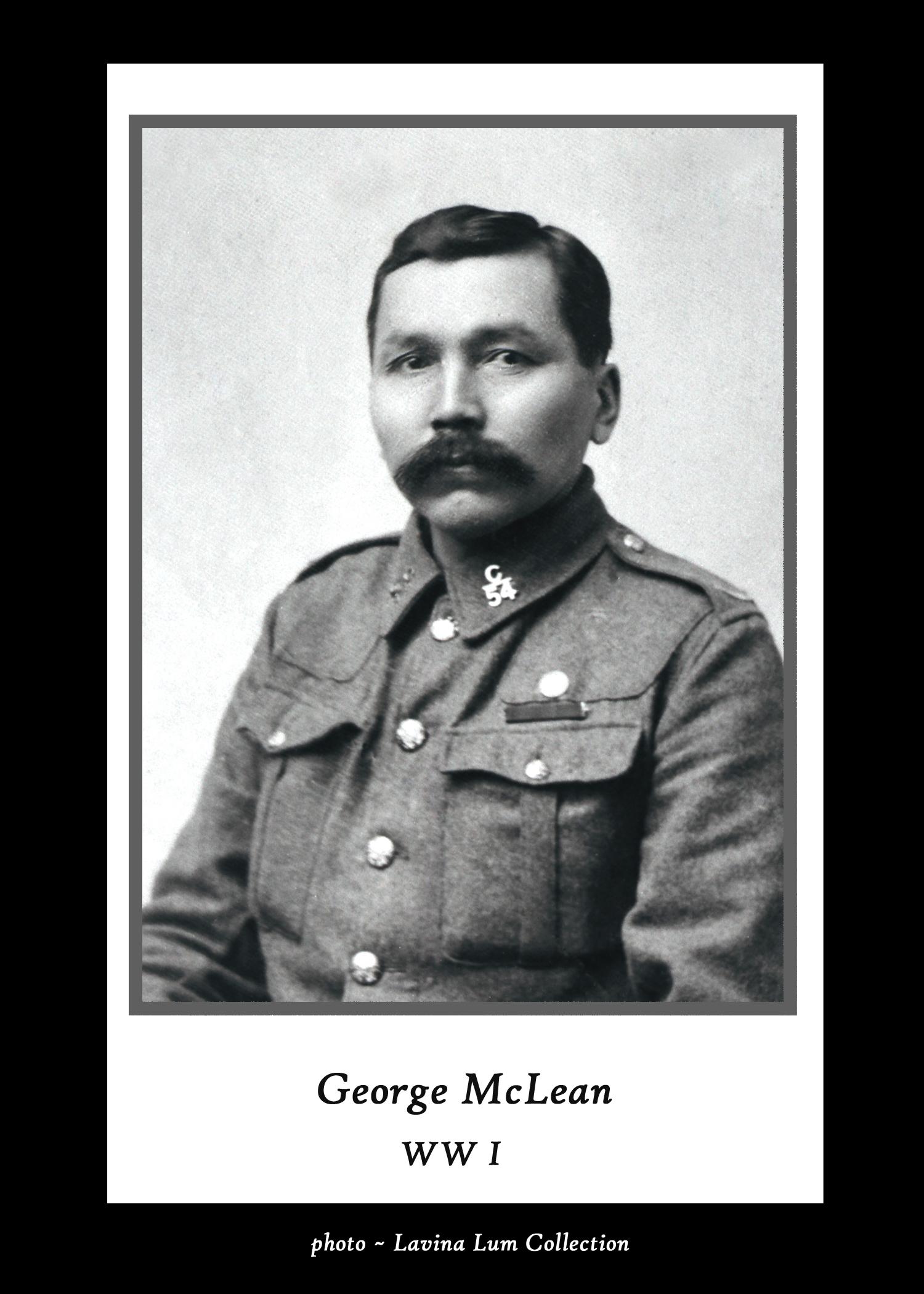 Portrait of Private George McLean in military uniform.