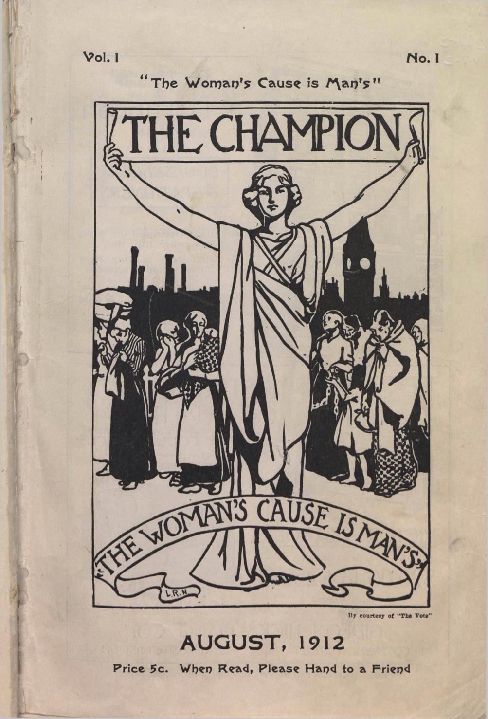 Front page of the first issue of The Champion