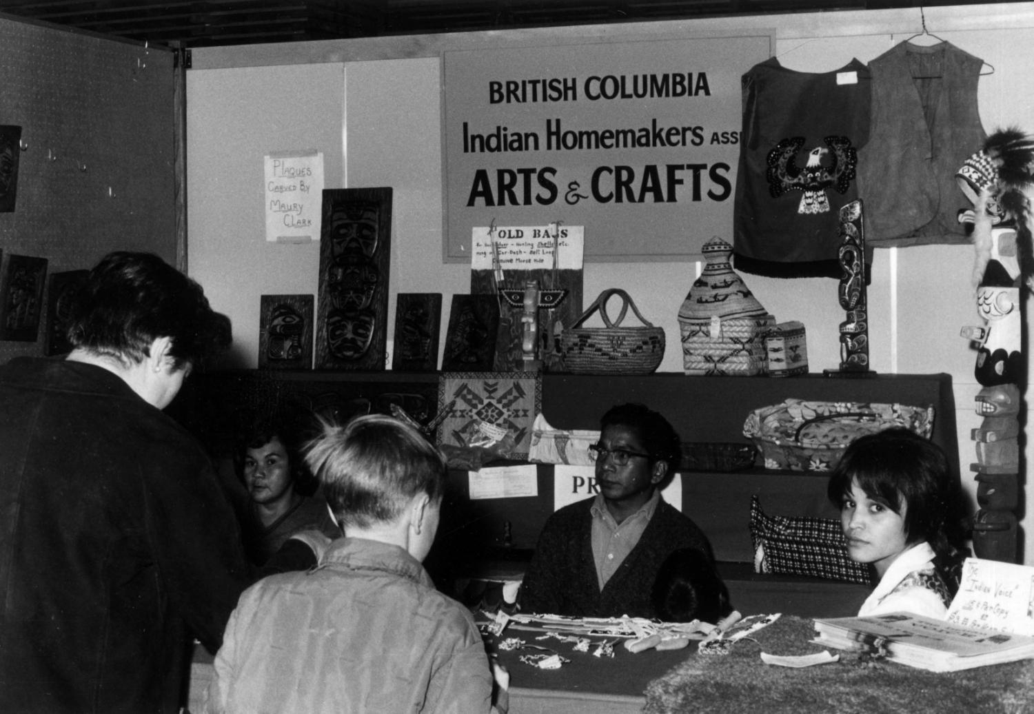 British Columbia Indian Homemakers Association display of arts and crafts in 1970 at the PNE.