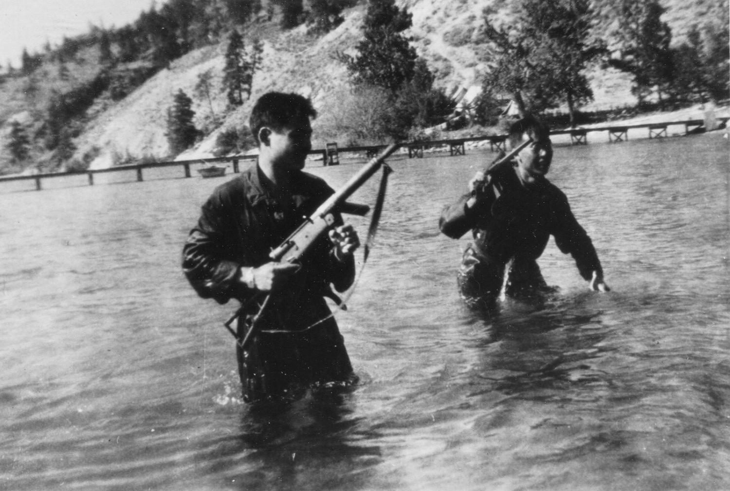 Louey King and Norman Wong training for Operation Oblivion.