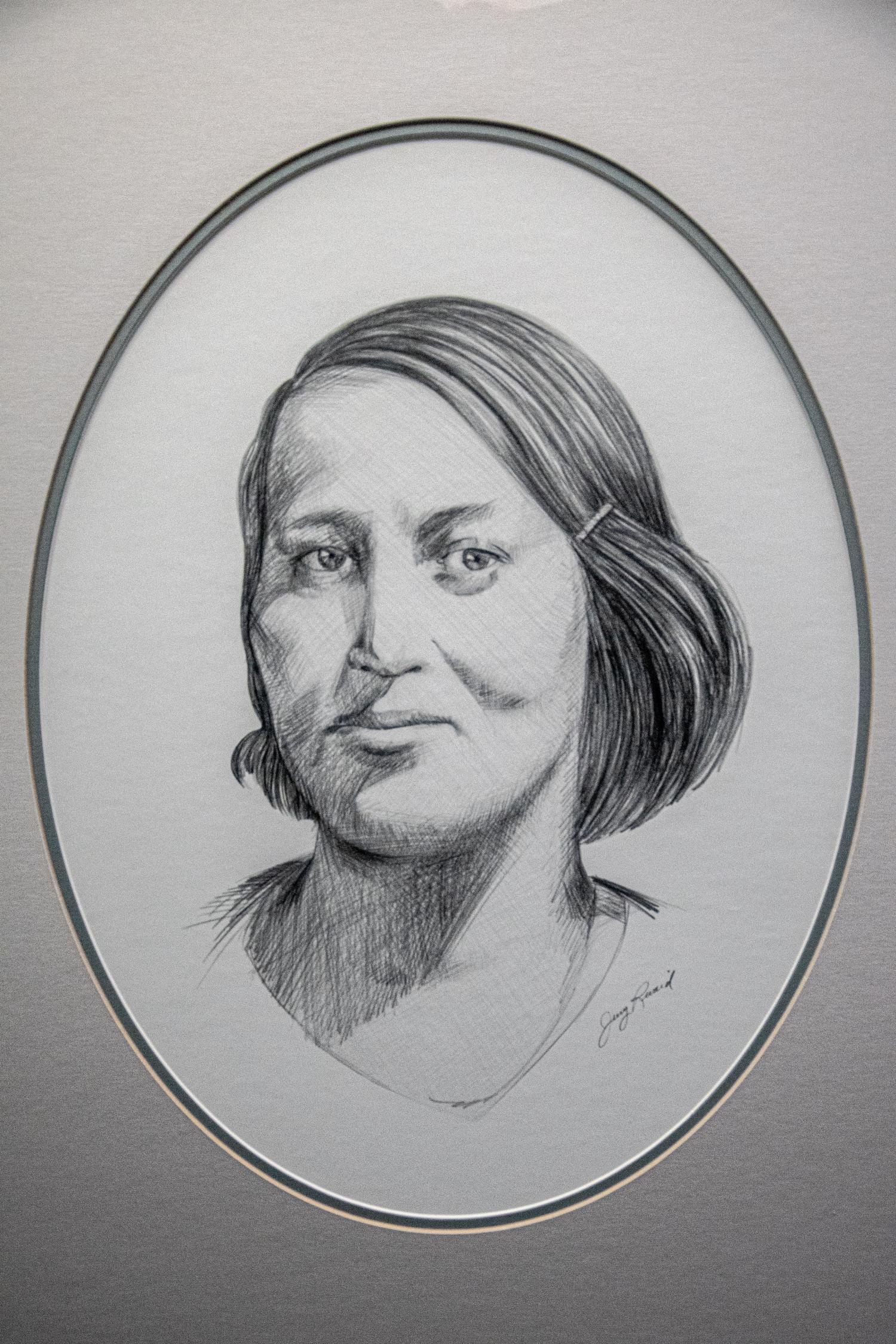  The portrait of Brenda Campbell that hangs in the Native Brotherhood offices.