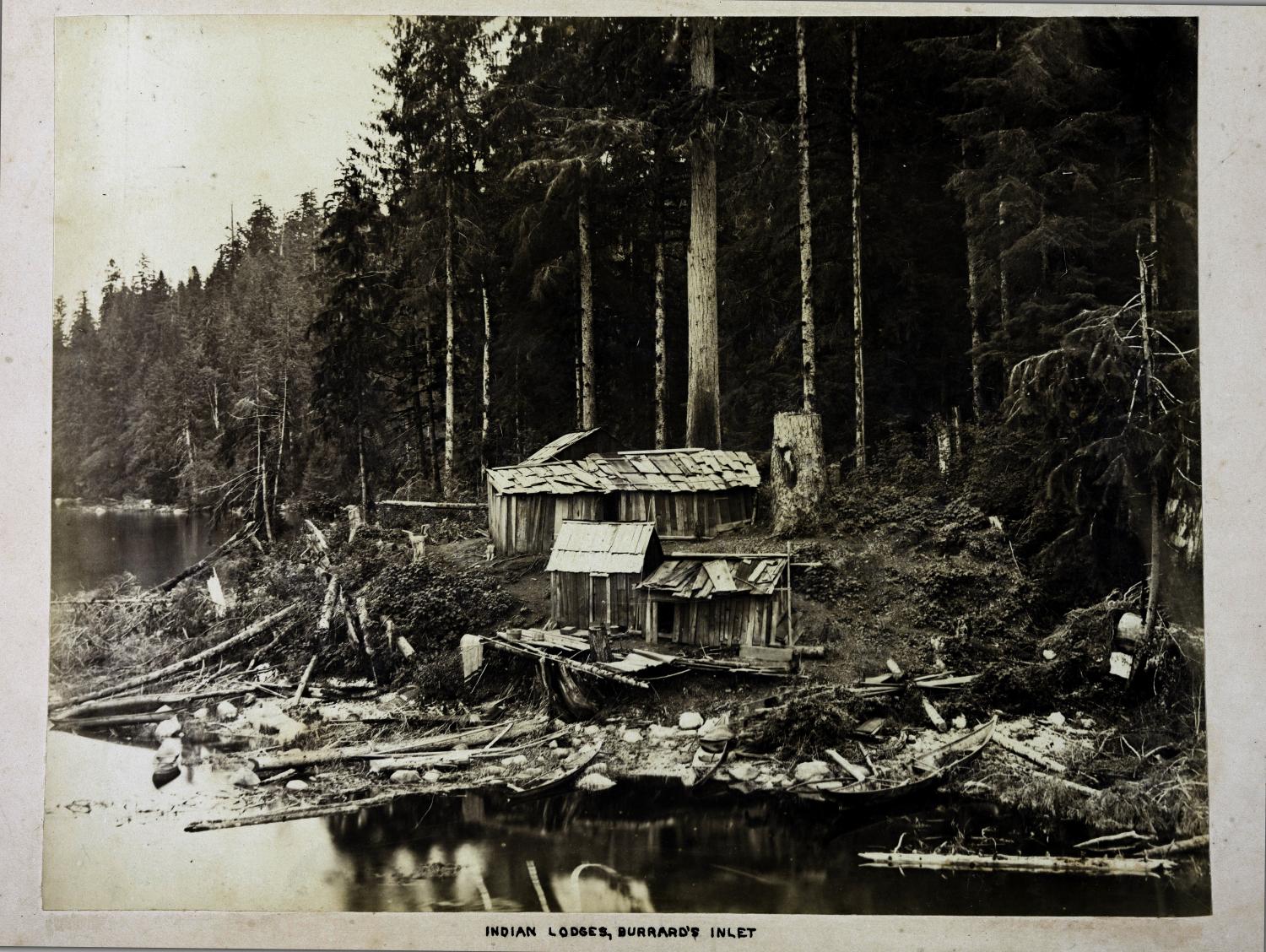 Indigenous lodging at Burrard Inlet, 1867 or 1868.