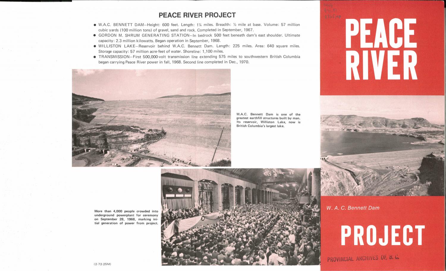 Promotional material for the W.A.C. Bennett Dam.