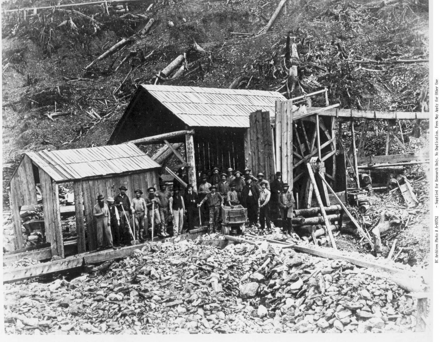 The Aurora gold mining claim on Williams Creek; wash up for that day 485 ozs [ounces] gold. June 15th 1867.