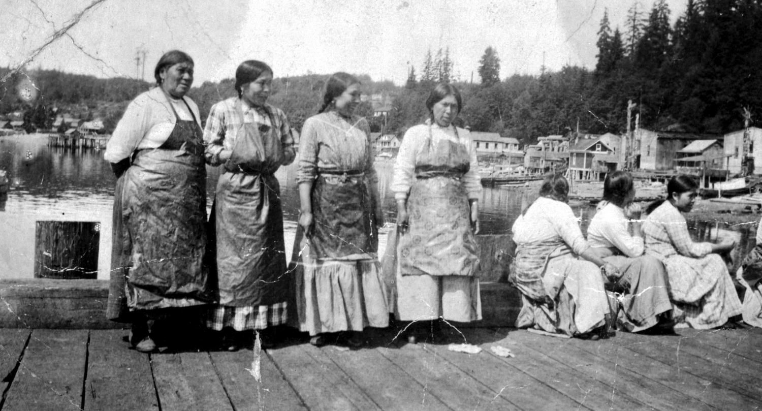 Alert Bay, native women cannery workers
