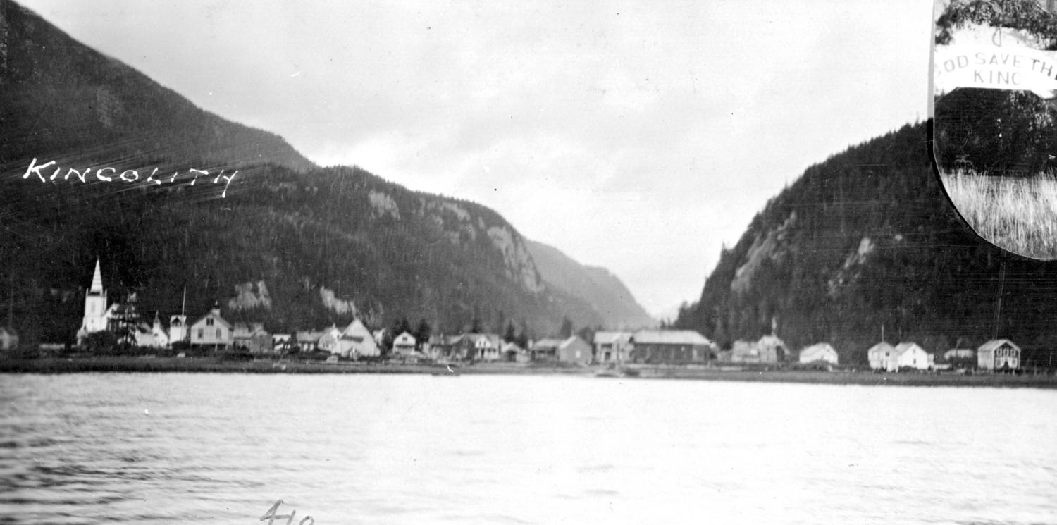 Kincolith, a Nisga'a village, on the Naas River in 1915.