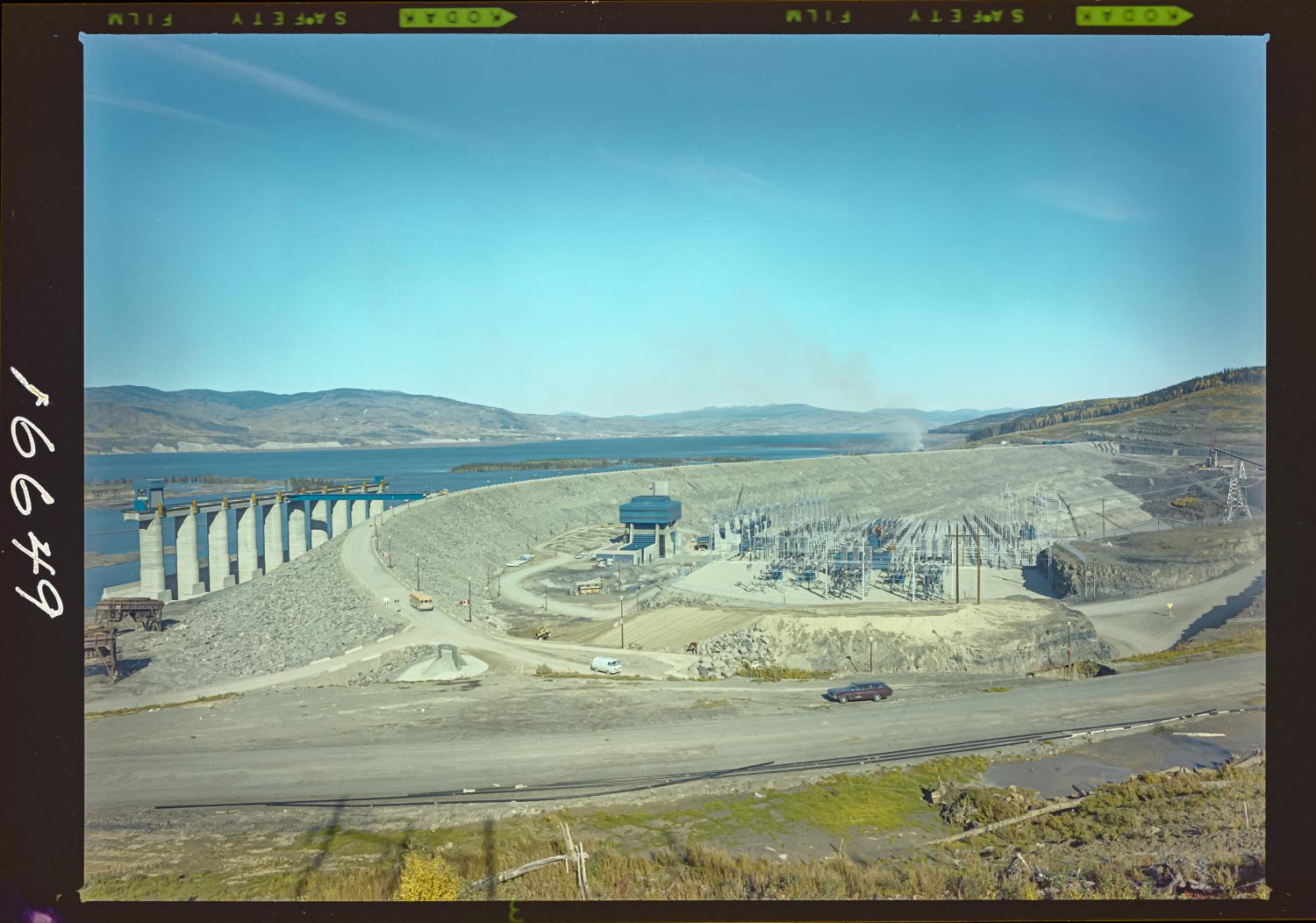 W.A.C. Bennett dam from afar in 1969.
