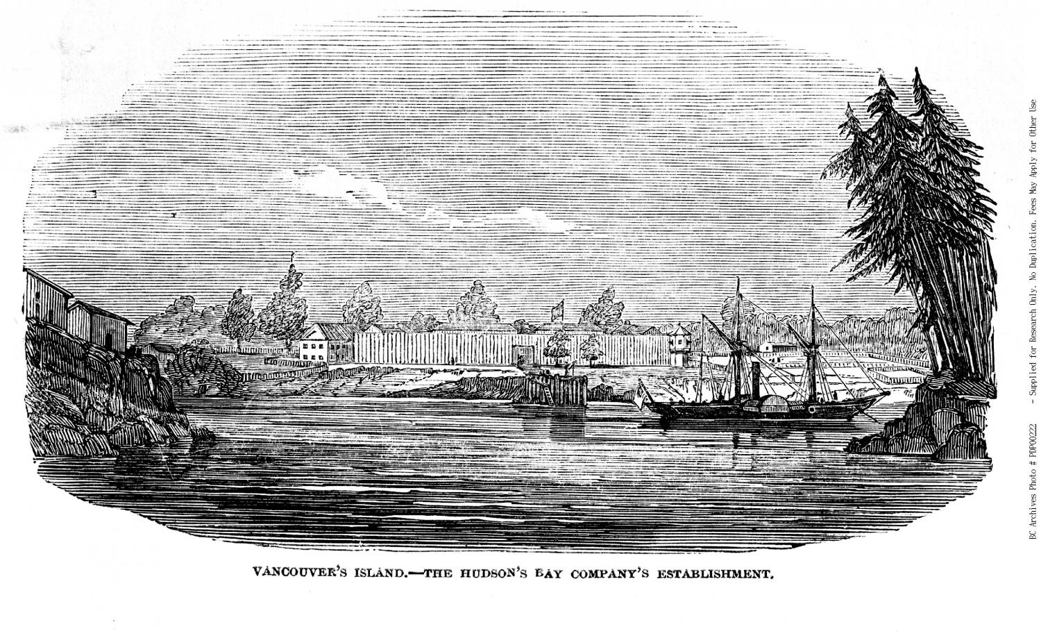 Illustrated London News engraving of “Vancouver Island” from 1848.
